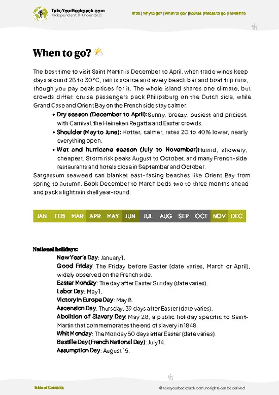 example page 3 from our offline Travel Guide for Saint Martin